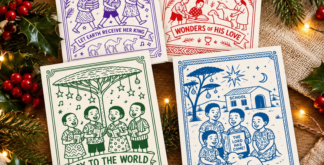 Christmas Card &lsquo;Joy to the World&rsquo; (2 packs of 8)
